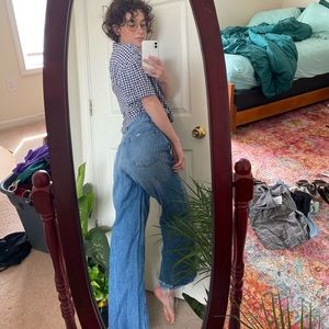 Abercrombie Wide Leg Cropped Jeans